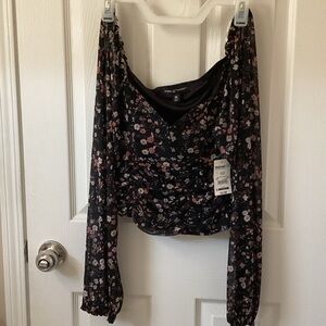 Black Floral Blouse